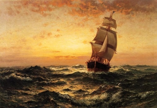 Ships at Sea, Sunset - Edward Moran psicologo padova vicenza